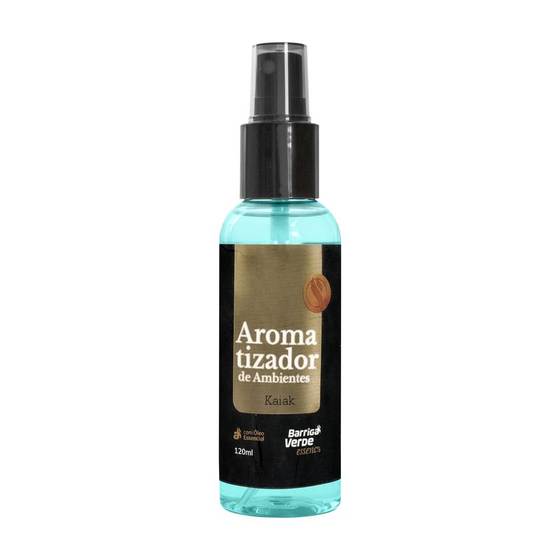 Frasco spray de 120 ml do Aromatizante de Ambiente Barriga Verde, fragrância Kaiak