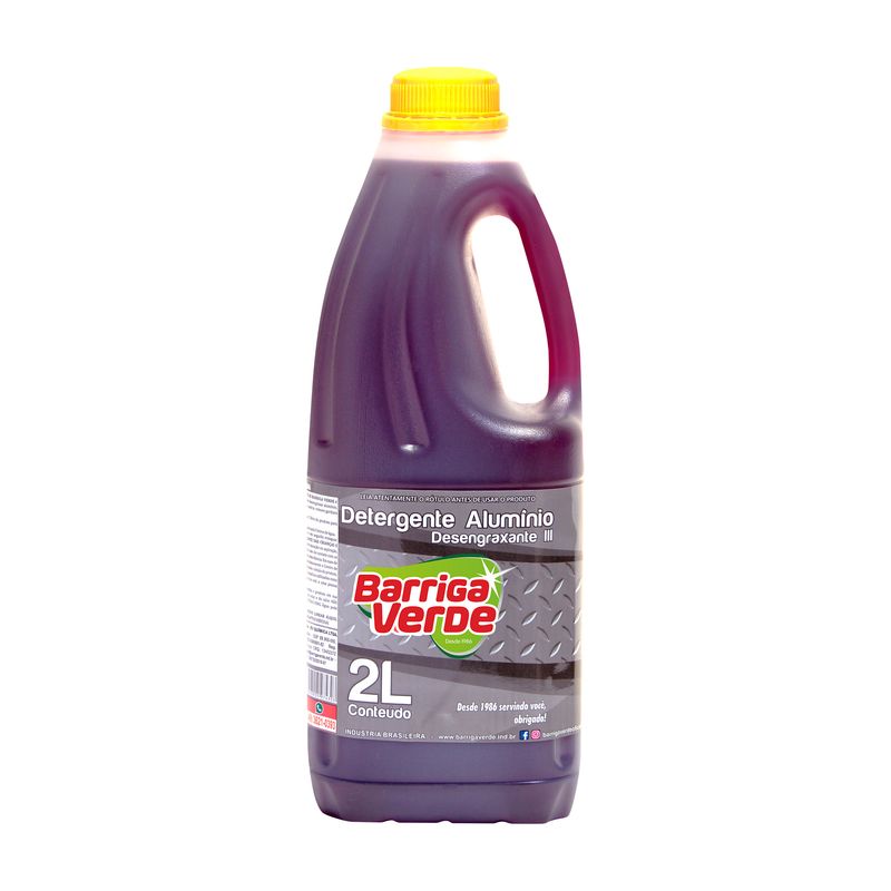 Frasco de 2 litros do Detergente Alumínio Barriga Verde