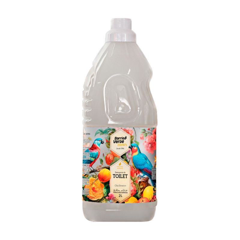 Frasco de 2 litros do Detergente de Toilette Barriga Verde, aroma Chá Branco