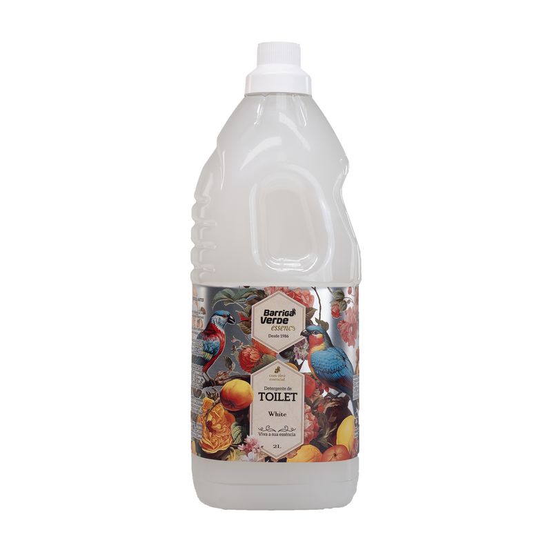 Frasco de 2 litros do Detergente de Toilette Barriga Verde, aroma White
