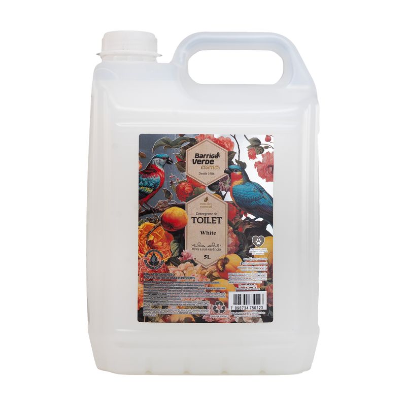 Galão de 5 litros do Detergente de Toilette Barriga Verde, aroma White